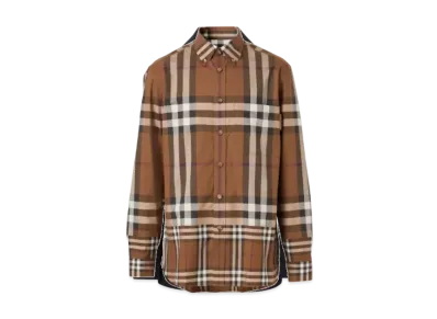 Burberry Men's Contrast Check Cotton Shirt "Brown"