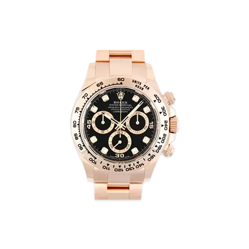 ROLEX Cosmograph DAYTONA Black Dial 8P Diamonds 116505G
