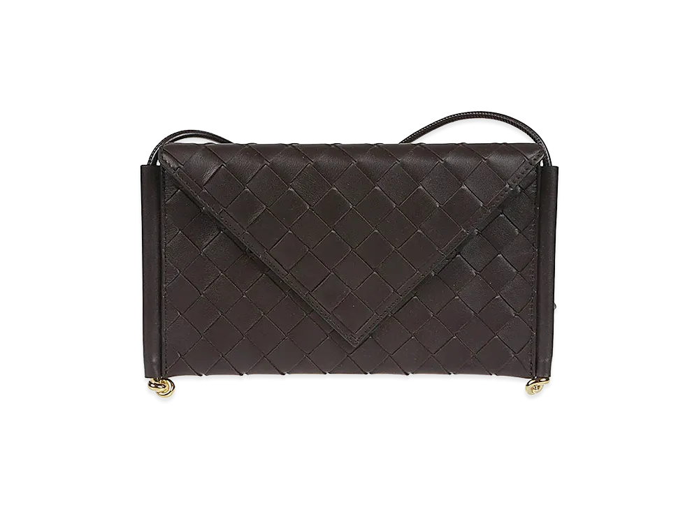 Bottega Veneta Women's Leather Solstice Phone Case "Dark Brown"