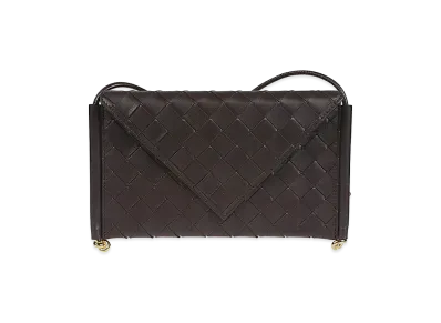 Bottega Veneta Women's Leather Solstice Phone Case "Dark Brown"