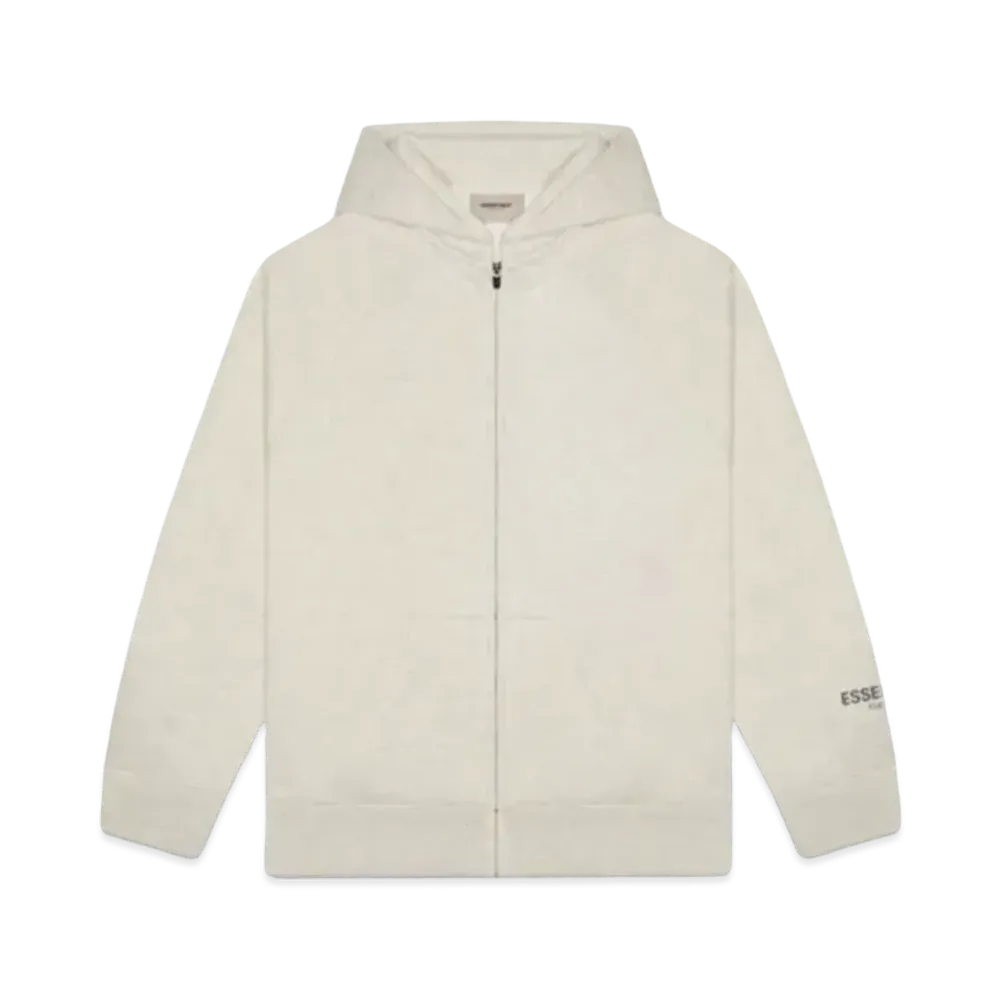 FEAR OF GOD 3D Silicon Applique Full Zip Up Hoodie "Oatmeal Heather"