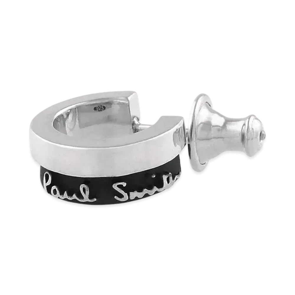 Paul Smith Bicolor Logo Single Earring "Silver"