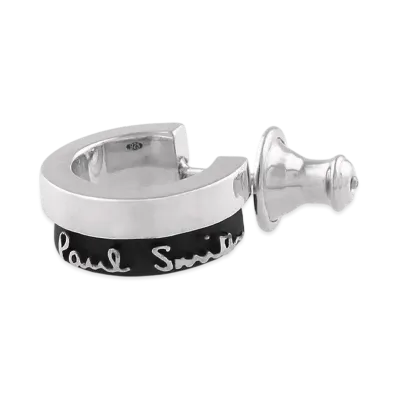 Paul Smith Bicolor Logo Single Earring "Silver"