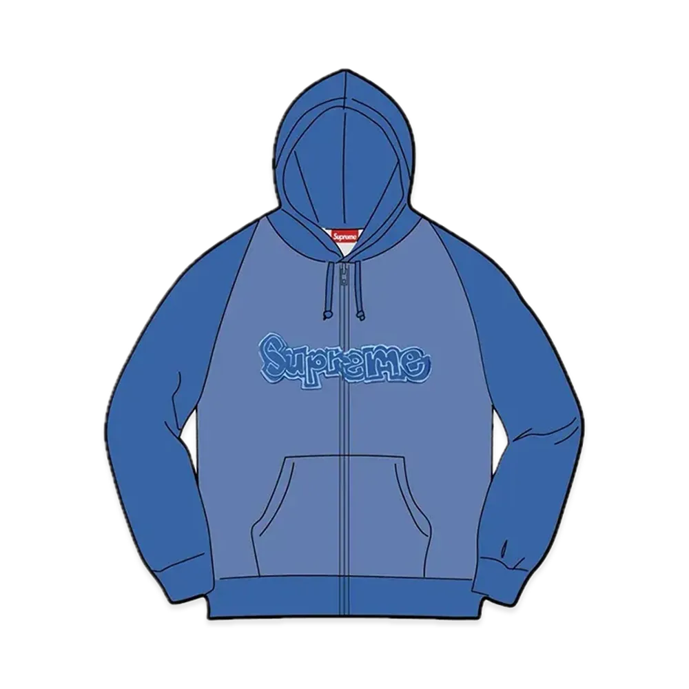 シュプリーム ゴンゾウ アップリケ ジップ アップ フーディー スウェットシャツ "ウォッシュド ロイヤル"