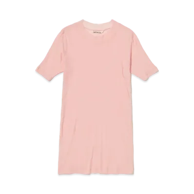 AURALEE Super High Gauge Sheer Rib Tee "Light Pink"