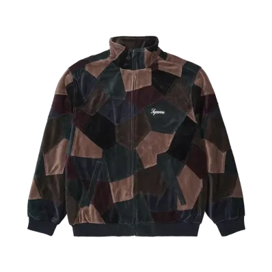 Supreme Patchwork Velour Track Jacket "Dark Navy"