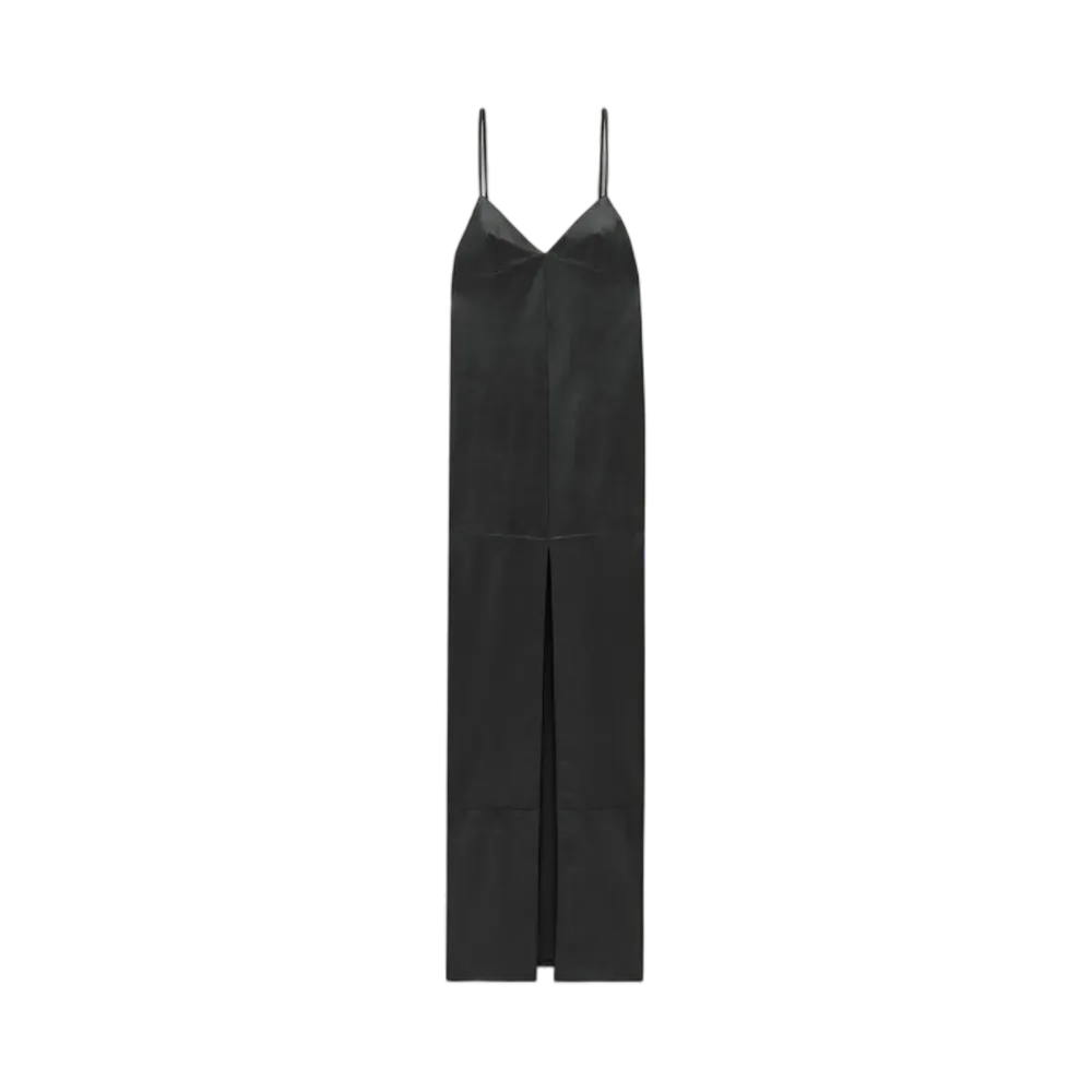Saint Laurent Women's Backless Slip Dress in Lambskin "Black"