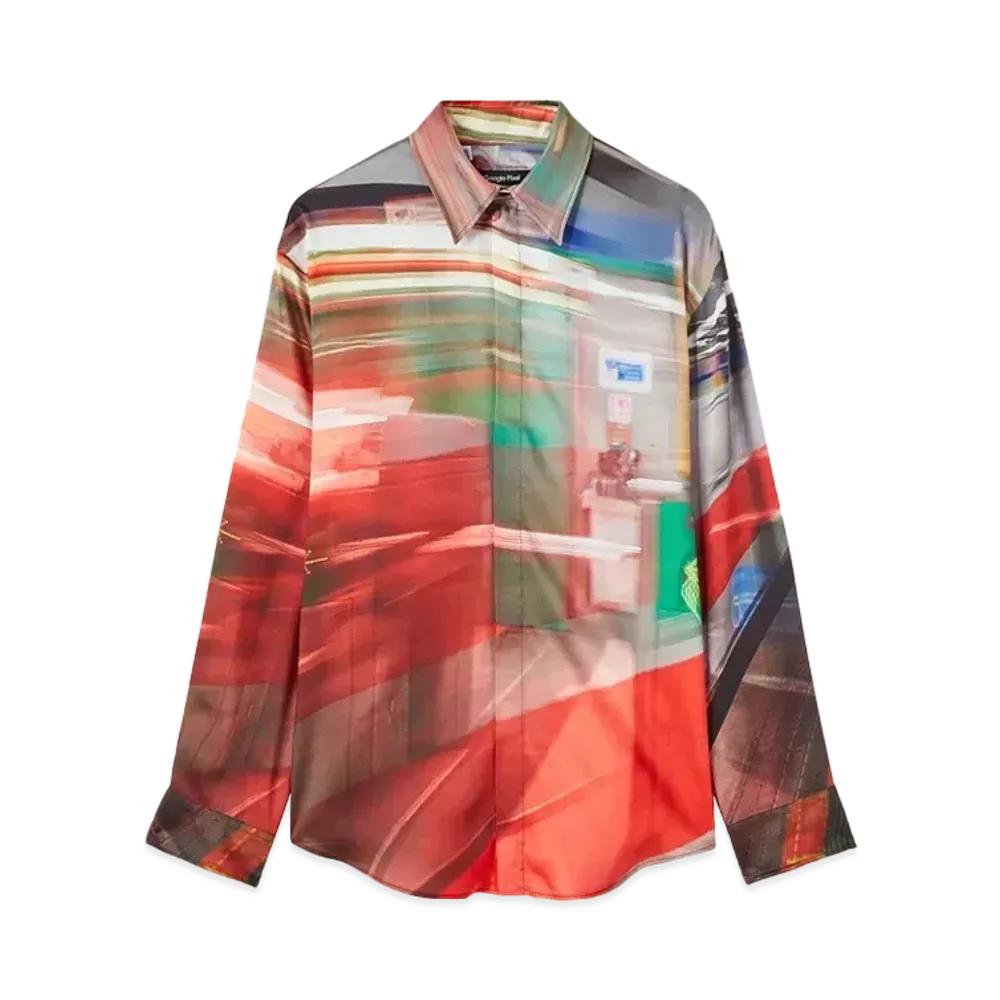 MSGM x Google Pixel Daily Metro Print All-Over Shirt "Red"
