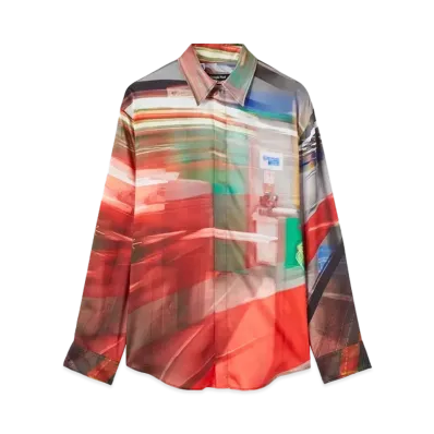 MSGM x Google Pixel Daily Metro Print All-Over Shirt "Red"