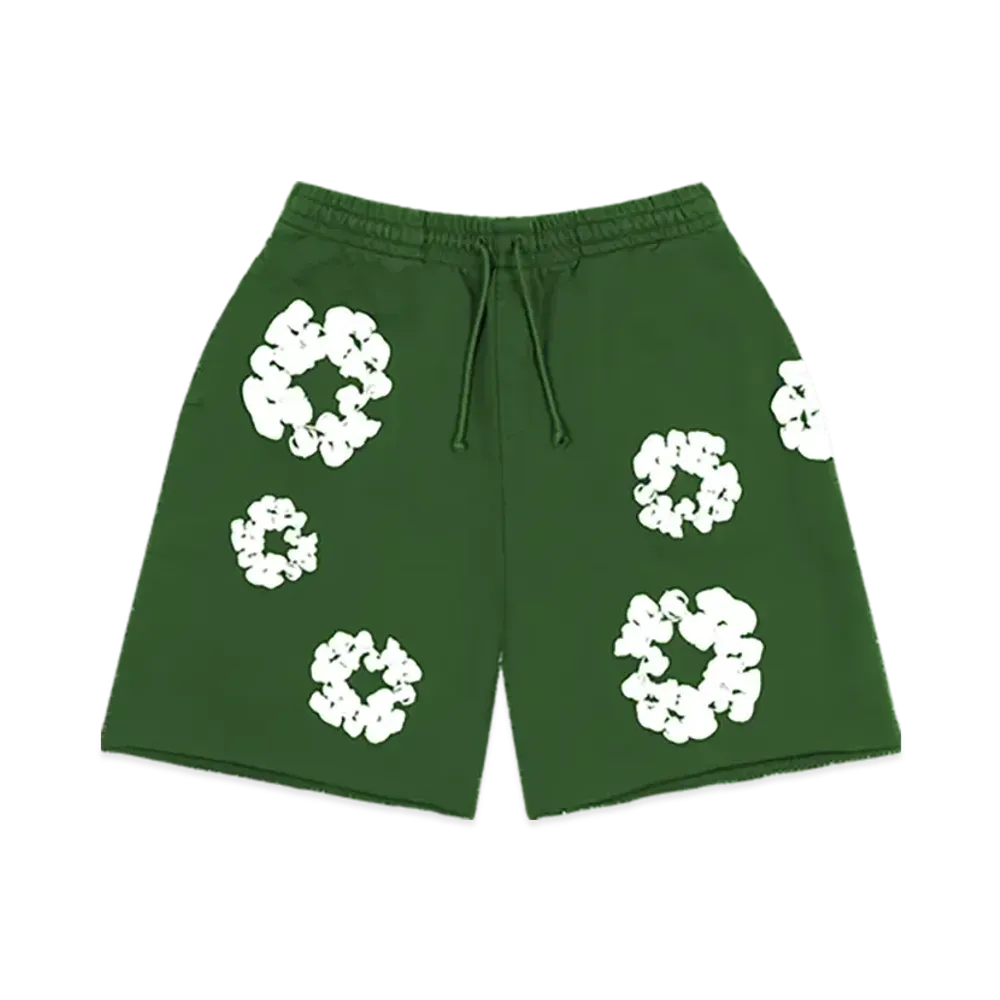 DENIM TEARS Cotton Wreath Sweatshorts "Green"