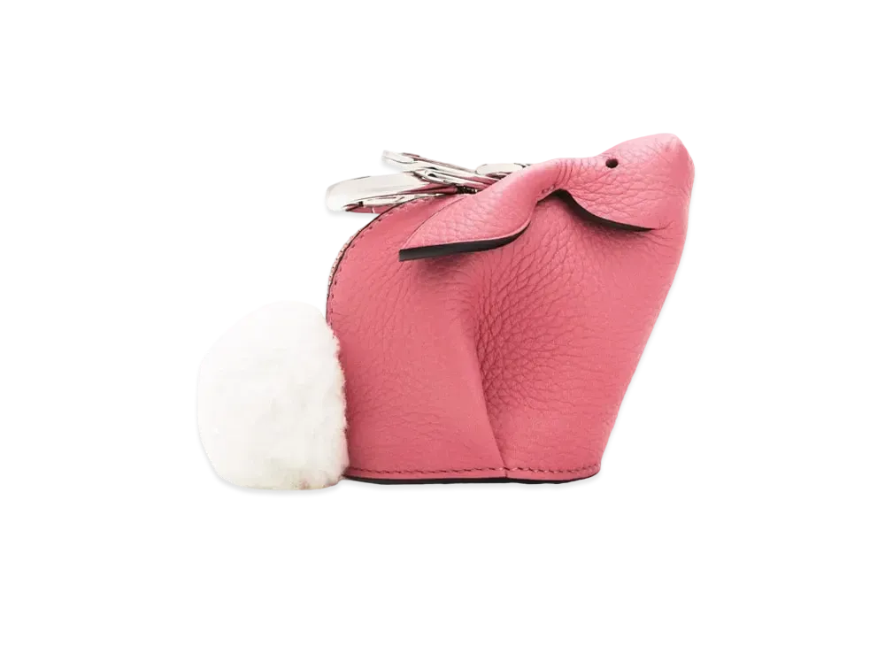LOEWE Bunny Charm In Grained Calfskin And Shearling "New Candy"