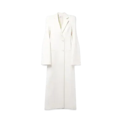 Alexander McQUEEN Molded Shoulder Double-Breasted Coat "Ivory"