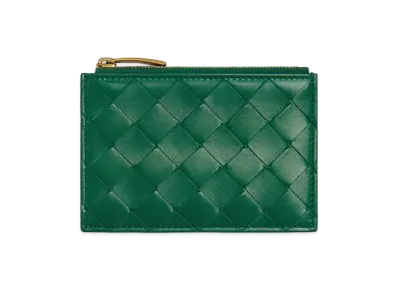 Bottega Veneta Intrecciato Zipped Card Case "Jungle"