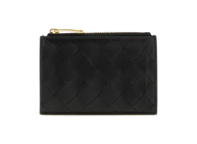 Bottega Veneta Women's Nappa Leather Intrecciato Card Holder "Black"