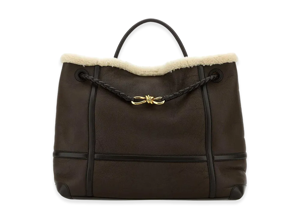 Bottega Veneta Women's Leather Large Andiamo Handbag "Brown"