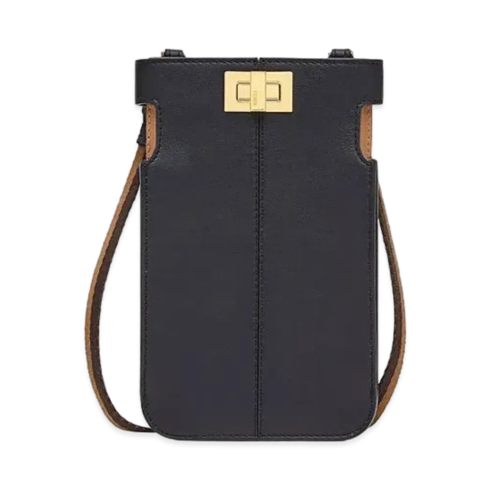 FENDI Pechaphon Leather Pouch "Black"