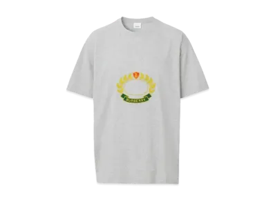 Burberry Men's Oak Leaf Crest Cotton Oversized T-shirt "Pale Grey Melange"