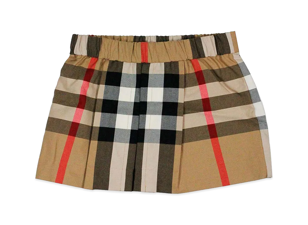 Burberry Kids Anjelica Check Cotton Poplin Skirt "Beige"
