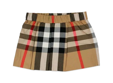 Burberry Kids Anjelica Check Cotton Poplin Skirt "Beige"