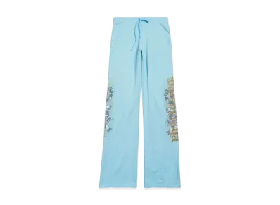 BALENCIAGA Women's Tacky Tattoo Flared Sweatpants "Light Blue"