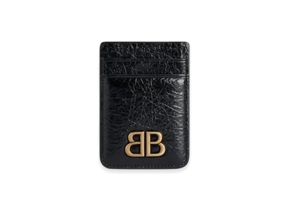 BALENCIAGA Monaco Magnetic Card Holder "Black"