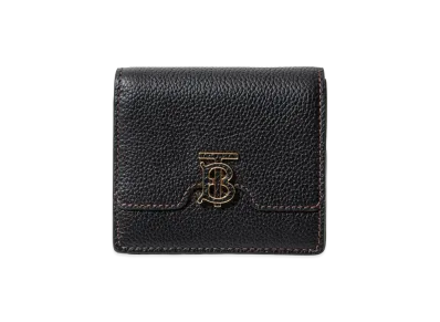 Burberry Women's Grainy Leather TB Folding Wallet "Black"