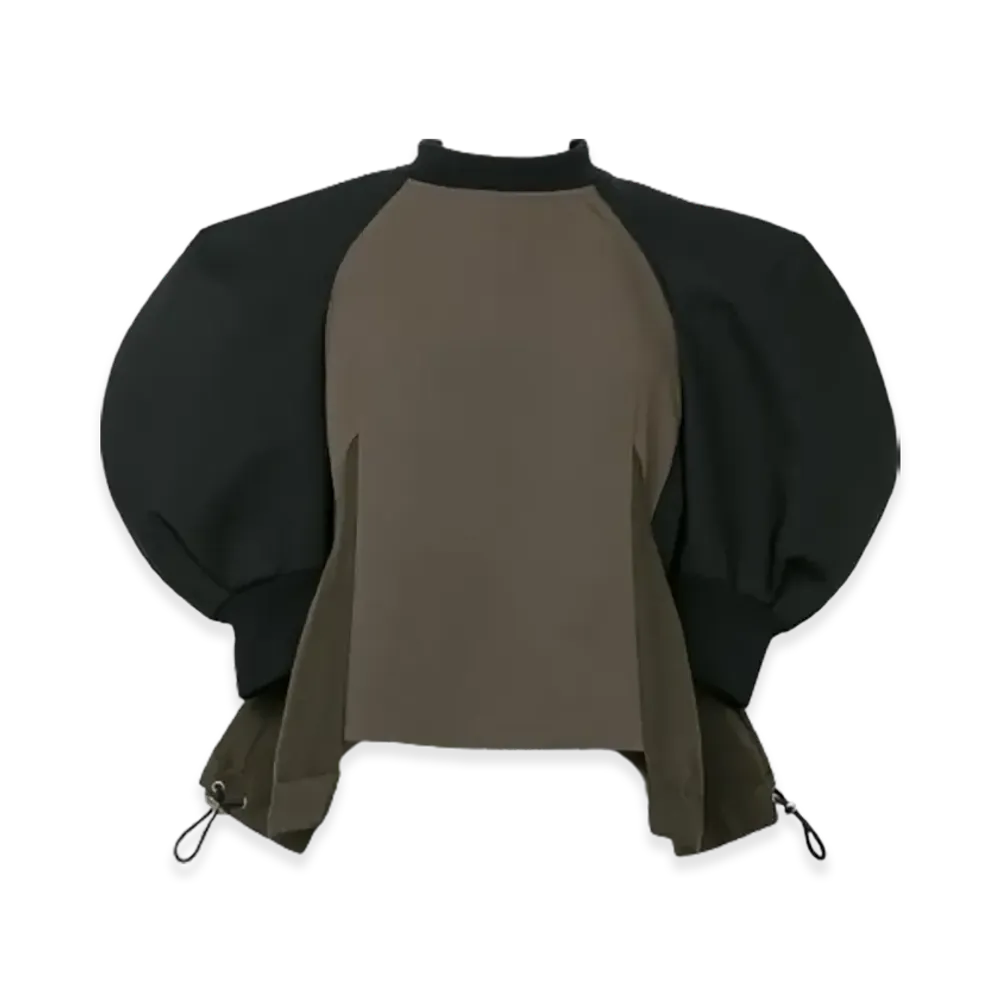 sacai Matelasse Twill Mix Pullover "Khaki/Black"