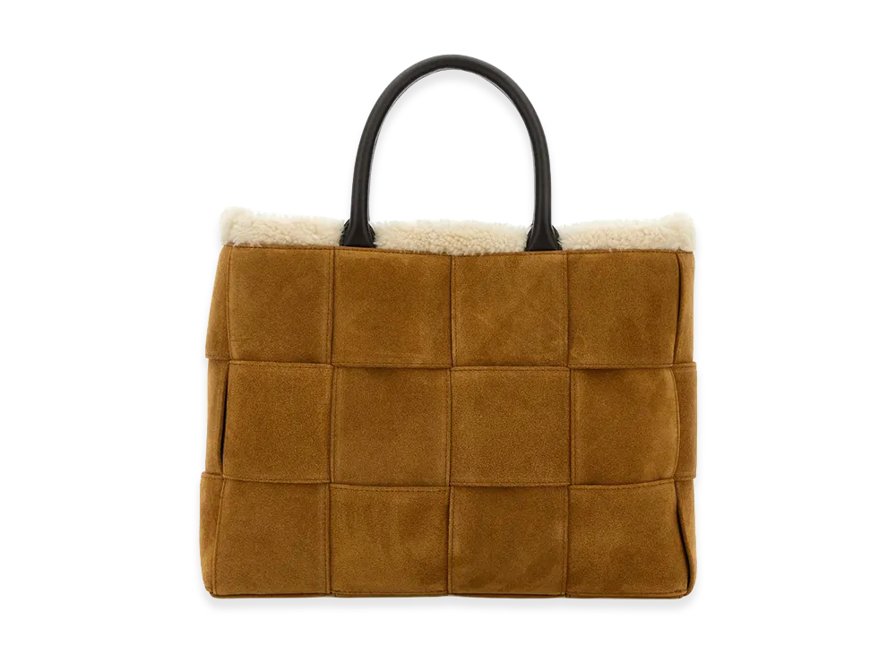 Bottega Veneta Suede Small Arco Shopping Bag "Camel"
