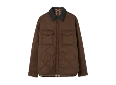 Burberry Men's Reversible Quilted Overshirt "Dark Truffle Brown"