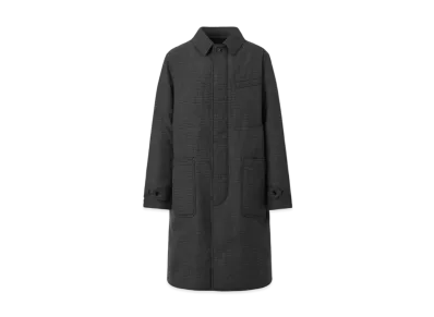 Burberry Men's Micro Check Wool Car Coat "Charcoal"