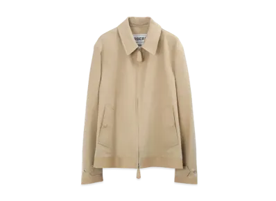 Burberry Men's Bonded Gabardine Harrington Jacket "Modern Honey"