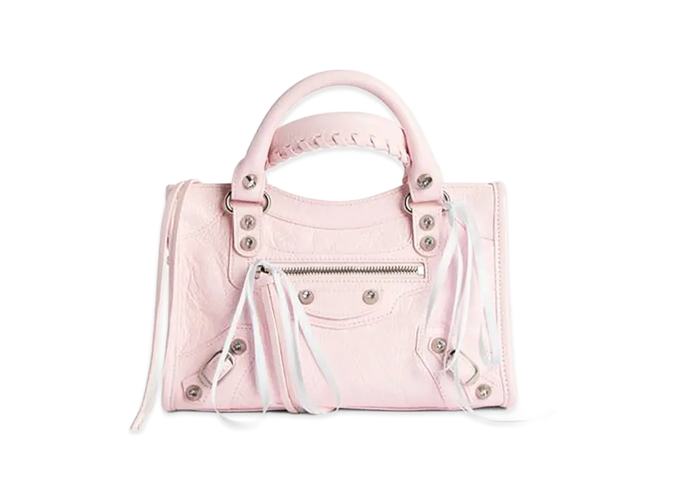 BALENCIAGA Women's Le City Bag Mini "Petal Pink/White Snow"