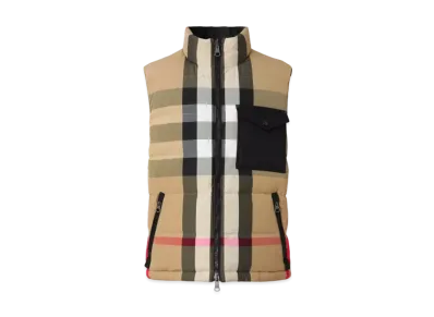 Burberry Men's Reversible Check Puffer Gilet "Archive Beige/Black"