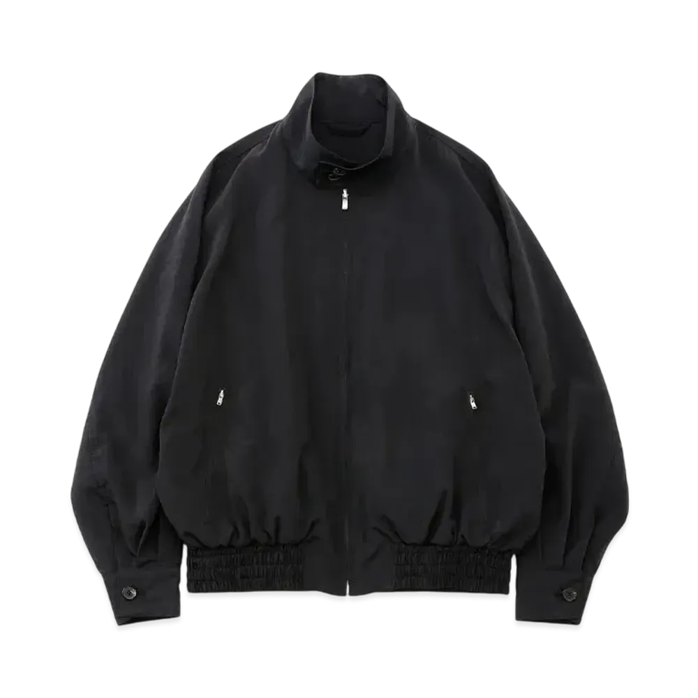 everyone Nylon Silk Oversized Harrington Jacket "Black"
