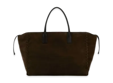 Bottega Veneta Nabuk Large Cabat Shopping Bag "Dark Brown"