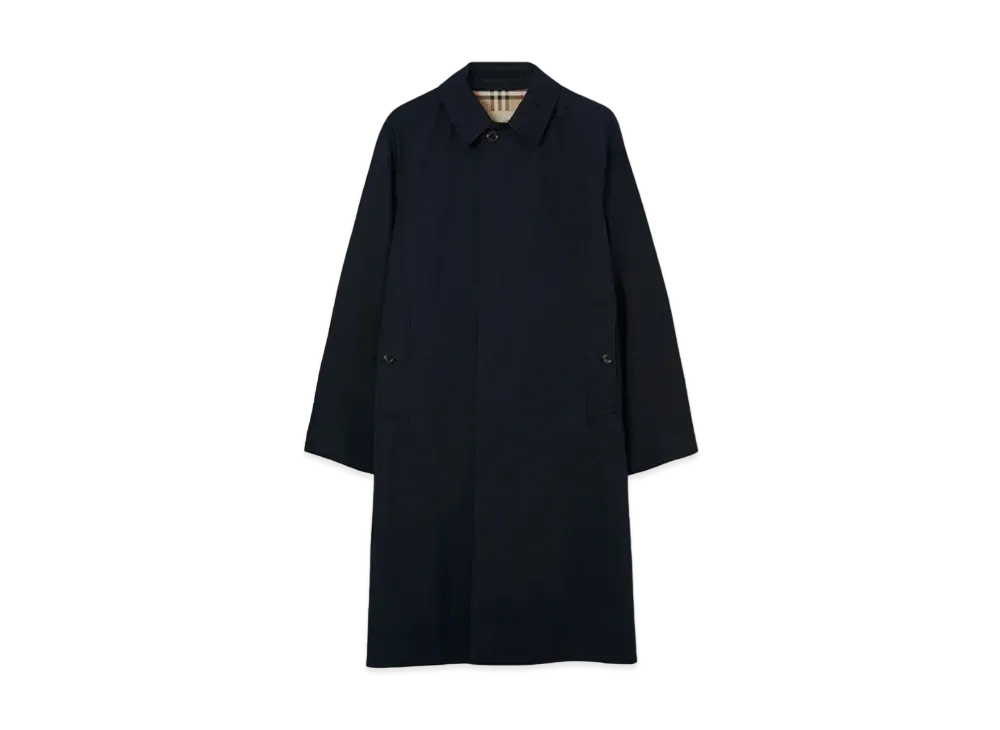 Burberry Men's Long Camden Heritage Car Coat "Coal Blue"