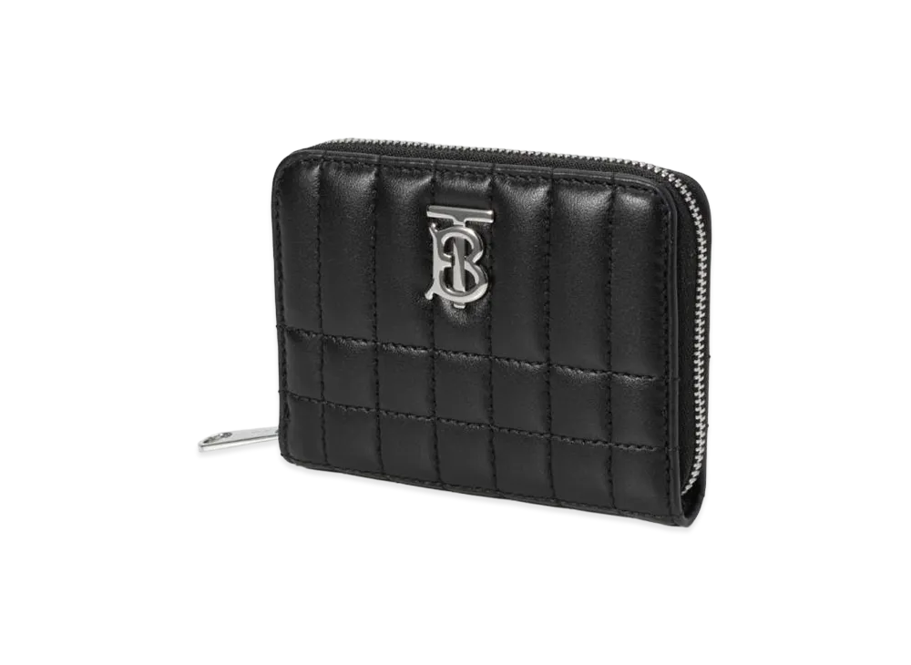 Burberry Women's Quilted Leather Lola Zip Wallet "Black/Palladium"