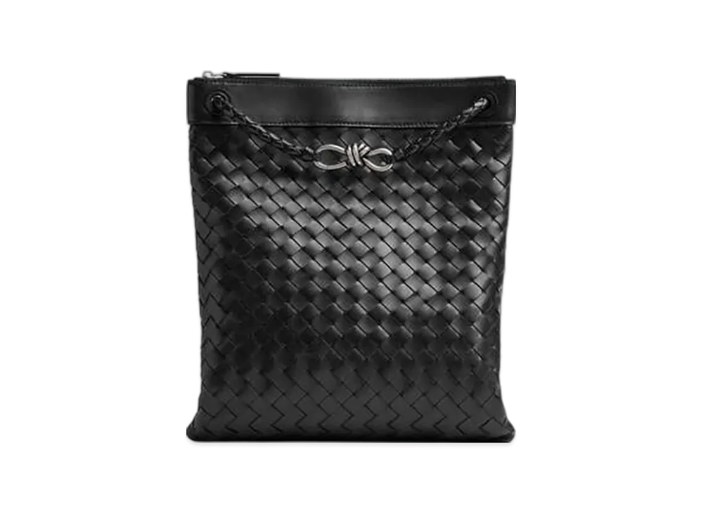 Bottega Veneta Flat Andiamo Messenger "Black"