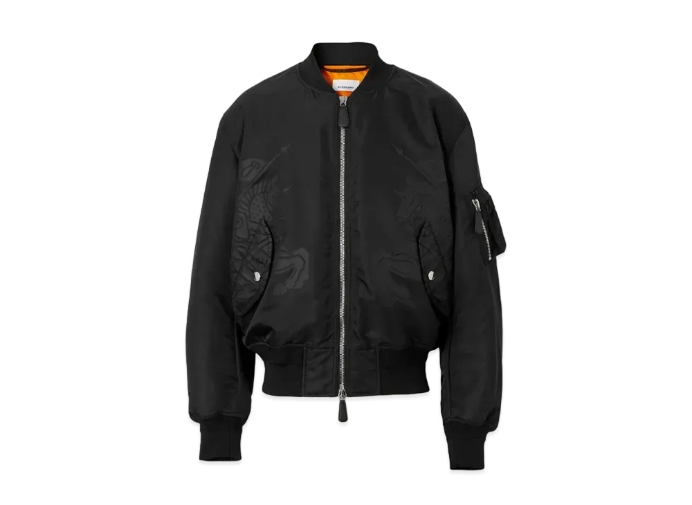 Burberry Men's EKD Print Nylon Bomber Jacket "Black"