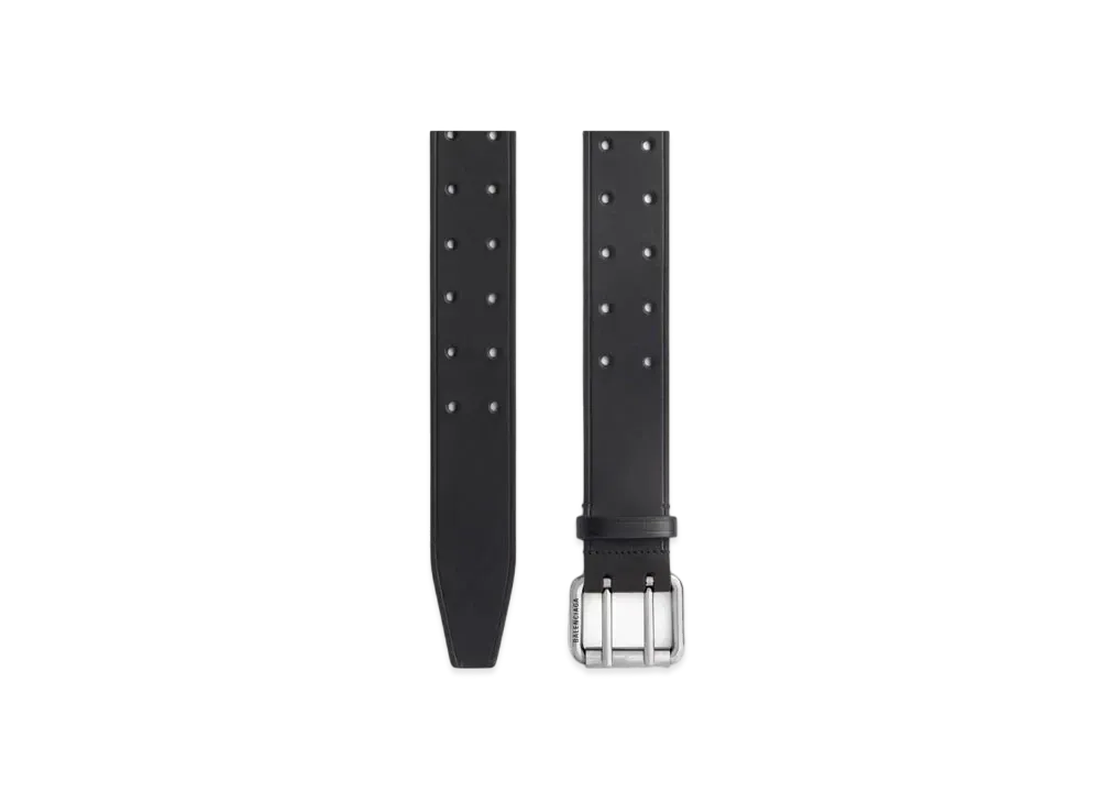 BALENCIAGA Double Prong Chunky Belt "Black"