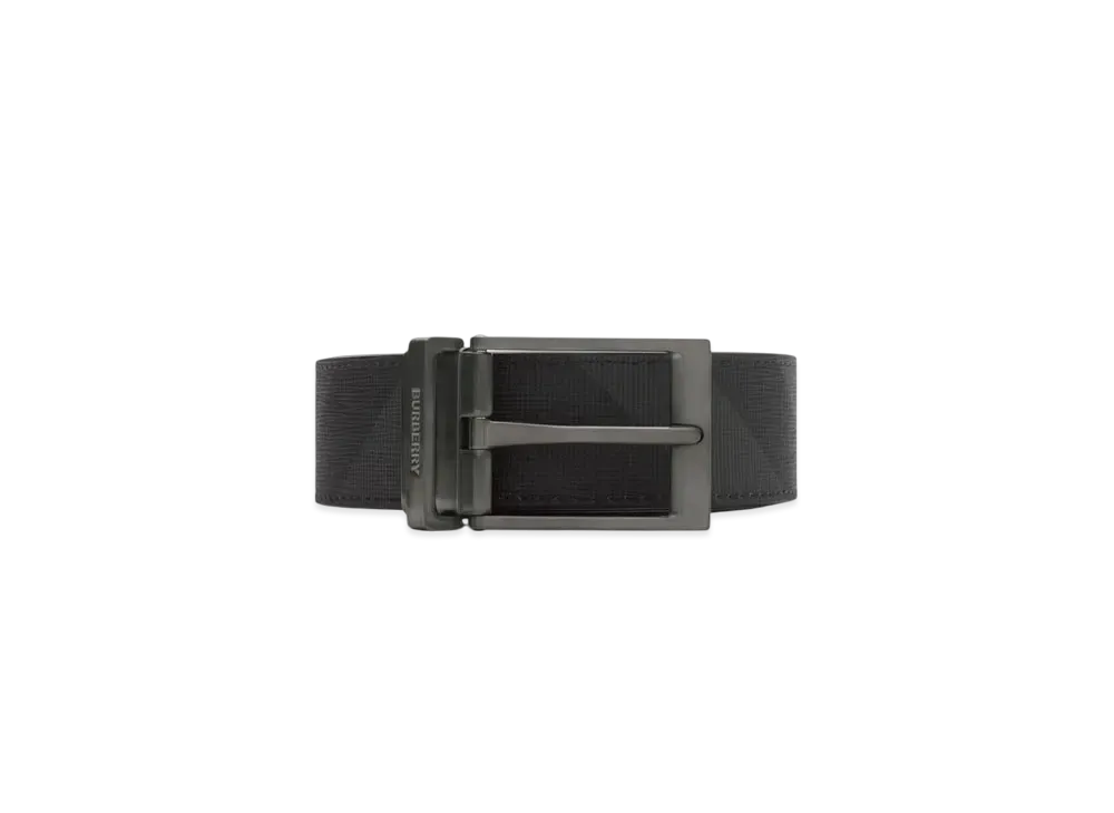 Burberry Reversible Check Belt "Charcoal/Graphite"