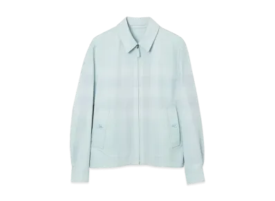 Burberry Men's Reversible Check Cotton Harrington Jacket "Blue"