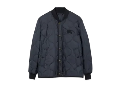 Burberry Men's Quilted Bomber Jacket "Smoked Navy"