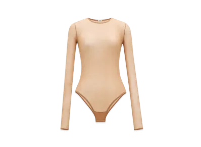 Saint Laurent Women's Bodysuit in Stretch Jersey "Beige"