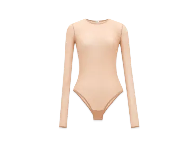 Saint Laurent Women's Bodysuit in Stretch Jersey "Beige"