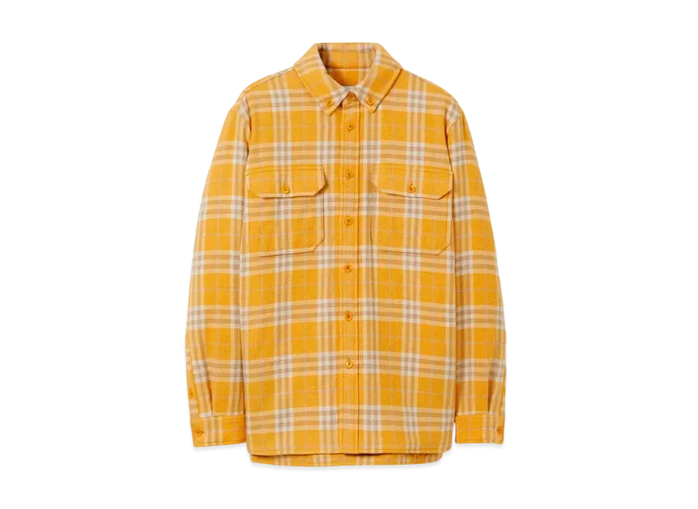 Burberry Men's Check Wool Cotton Oversized Overshirt "Marigold"