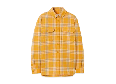Burberry Men's Check Wool Cotton Oversized Overshirt "Marigold"