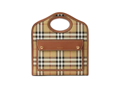 Burberry Women's Printed Canvas And Leather Mini Pocket Handbag "Beige"