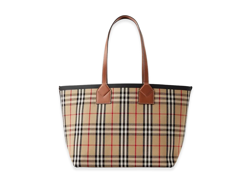 Burberry Women's Embroidered Canvas Medium London Shopping Bag "Beige"