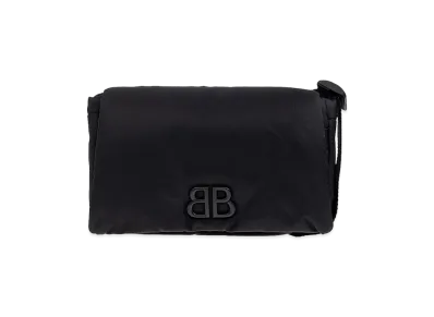 BALENCIAGA Nylon Small Monaco Crossbody Bag "Black"